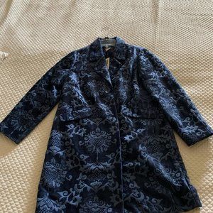 Chico's Blue Chenille Jacquard Jacket